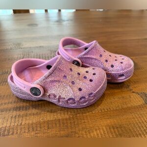 Kids Glitter Clog Sandals - Pink/Purple